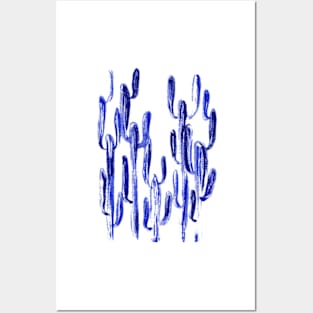 Indigo Cactus Posters and Art